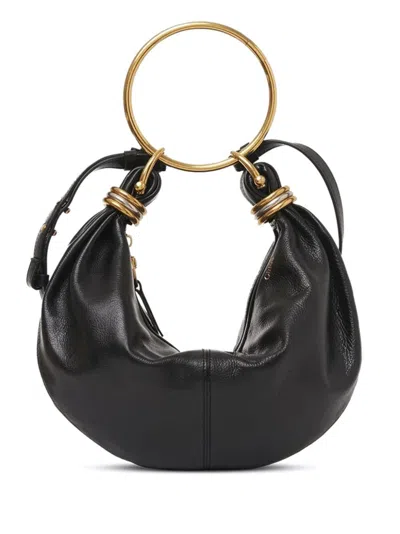 CHLOÉ SMALL BRACELET HOBO BAG IN GRAINED LEATHER