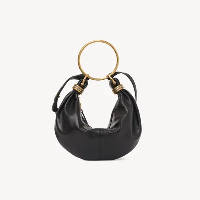 CHLOÉ SMALL BRACELET HOBO BAG IN GRAINED LEATHER BLACK SIZE ONESIZE 100% CALF-SKIN LEATHER