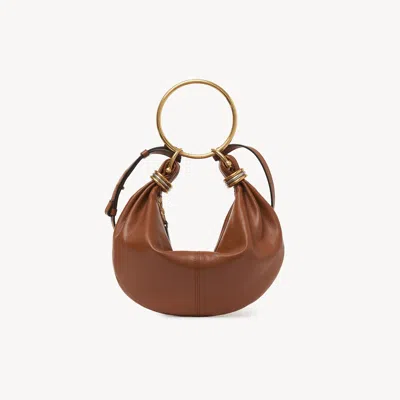 Chloé Petit Sac Hobo Bracelet Bag En Cuir Grainé Femme Brun Taille Onesize 100% Cuir De Veau In Brown