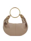 Chloé Women Small Bracelet Hobo Bag In Grained Leather In Nude & Neutrals