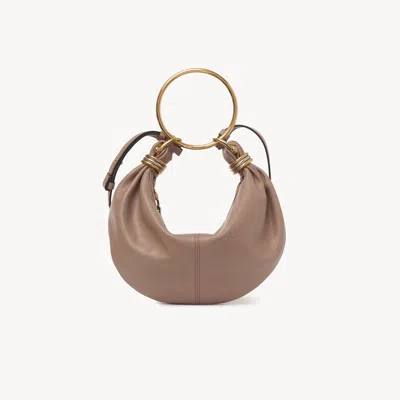 CHLOÉ SMALL BRACELET HOBO BAG IN GRAINED LEATHER PINK SIZE ONESIZE 100% CALF-SKIN LEATHER