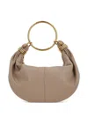 Chloé Women Small Bracelet Hobo Bag In Grained Leather In Beige