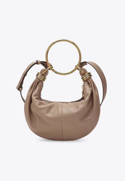 Chloé Bracelet Leather Hobo-bag In Brown