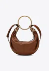 Chloé Small Bracelet Leather Hobo Bag In Brown