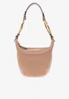 Chloé Small Bracelet Shoulder Bag In Grained Leather In Beige
