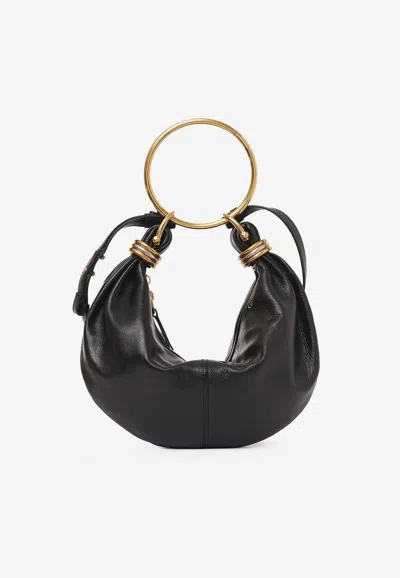 Chloé Small Bracelet Leather Top Handle Bag In Black
