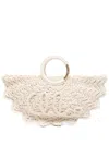 Chloé Small Crochet Tote Bag With Circular Handles In Neutrals