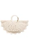Chloé Small Crochet Tote Bag With Circular Handles In Neutrals