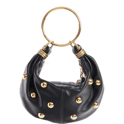 Chloé Small Bracelet Studded Hobo Bag In Black 001
