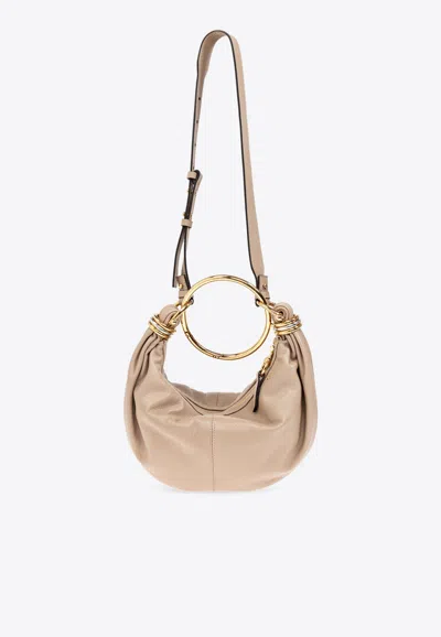 Chloé Small Bracelet Top Handle Bag In Beige