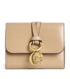 Chloé Small Calfskin Alphabet Wallet In Beige