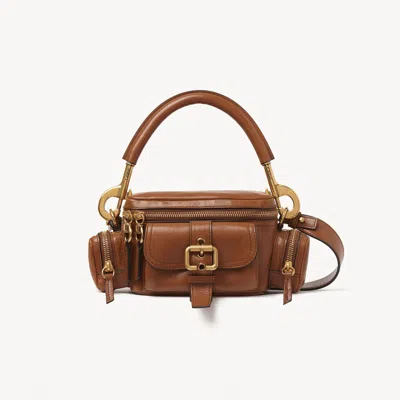 CHLOÉ SMALL CAMERA BAG IN SHINY LEATHER BROWN SIZE ONESIZE 100% BUBALUS BUBALIS, FARMED, COO ITALY