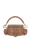 Chloé Small Leather Shoulder Bag With Adjustable Strap In Brown