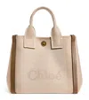 Chloé Carry Small Canvas Tote Bag In Beige