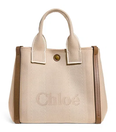 CHLOÉ SMALL CANVAS CARRY TOTE BAG