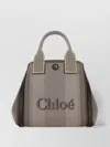 Chloé Small Canvas Structured Shopping Bag In Brown