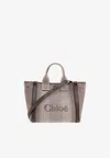 Chloé Small Carry Canvas Tote Bag In Beige