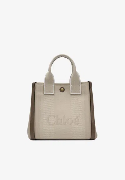 CHLOÉ SMALL CARRY CANVAS TOTE BAG