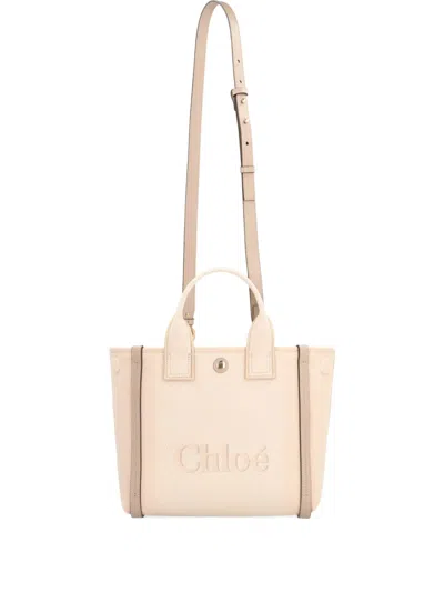 Chloé Small Carry Logo-embossed Canvas Tote Bag In Yellow