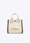 Chloé Small Carry Tote Bag In Raffia-effect In Sand