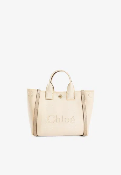 Chloé Small Carry Tote Bag In Sand
