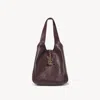 Chloé Balloon Paneled Textured-leather Tote In Red