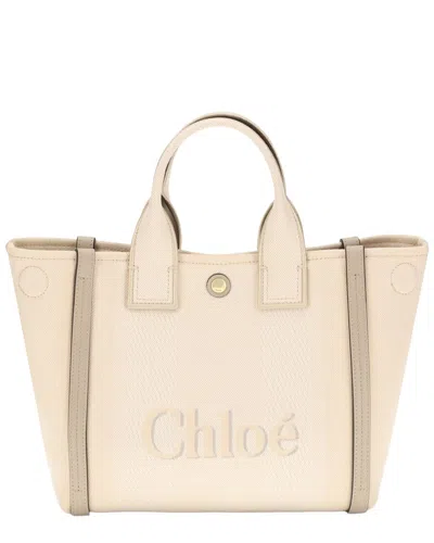 Chloé Small  Canvas Carry Tote In Beige