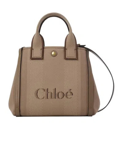 Chloé Small  Carry Tote Bag In Canvas In Neutral
