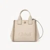 Chloé Small  Carry Tote Bag In Canvas Beige Size Onesize 91% Cotton, 6% Polyester, 3% Textile Fibers In Sand