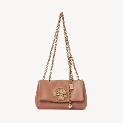 Chloé Small  Heritage Shoulder Bag In Grained Leather Orange Size Onesize 100% Bubalus Bubalis, Farme