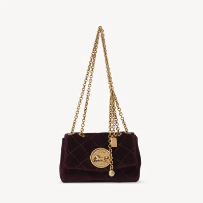 Chloé Small  Heritage Shoulder Bag In Velvet Brown Size Onesize 100% Cotton