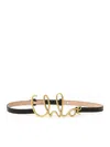 Chloé Small Iconic Logo Leather And Brass Belt In Black