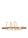 Chloé Adjustable Length Iconic Leather Belt In Burgundy