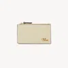 Chloé Small  Iconic Purse With Card Slots In Croco-effect Leather Beige Size Onesize 100% Calf-skin L In Beige