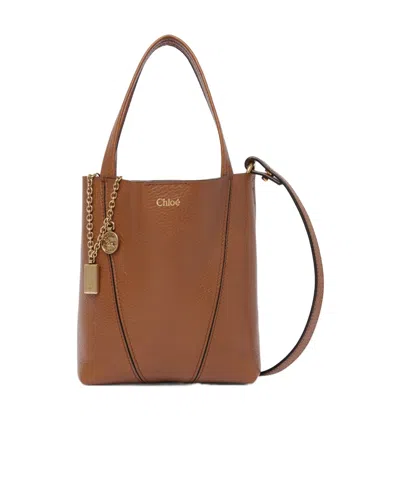 Chloé Small Spin Tote Bag In Brown