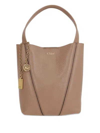 Chloé Small  Spin Tote Bag In Grained Leather