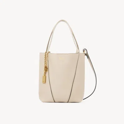 Chloé Small  Spin Tote Bag In Grained Leather Beige Size Onesize 100% Bovine Leather
