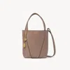 Chloé Small  Spin Tote Bag In Grained Leather Pink Size Onesize 100% Bovine Leather