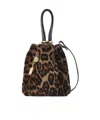 Chloé Small Chloe Spin Tote Bag In Leopard-print Shearling
