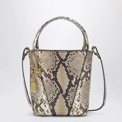 Chloé Small  Spin Tote Bag In Python-effect Leather In Beige