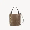 Chloé Small  Spin Tote Bag In Shearling Grey Size Onesize 100% Ovis Aries Aries Shearling, Farmed, Co In Gray