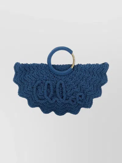 CHLOÉ SMALL CROCHET DESIGN HANDBAG WITH CIRCULAR HANDLE