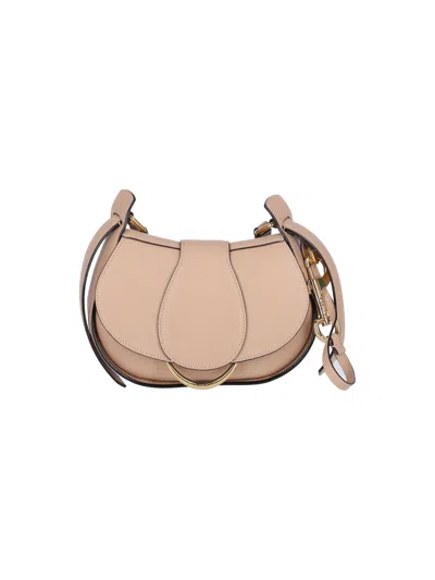 Chloé Small Chloe Ride Leather Shoulder Bag In Neutrals