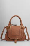 CHLOÉ SMALL DOUBLE CARRY SHOULDER BAG IN BROWN LEATHER