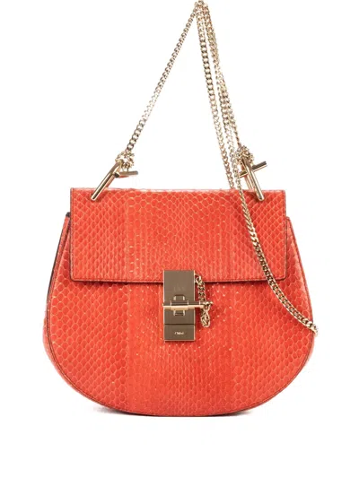 Pre-owned Chloé Small Drew Shoulder Bag In Orange