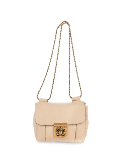 Pre-owned Chloé Small Elsie Chain Shoulder Bag In Neutral