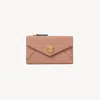 Chloé Small Envelope Purse With Card Slots In Grained Leather Orange Size Onesize 100% Goatskin