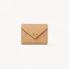 Chloé Small Envelope Tri-fold In Grained Leather In Brown