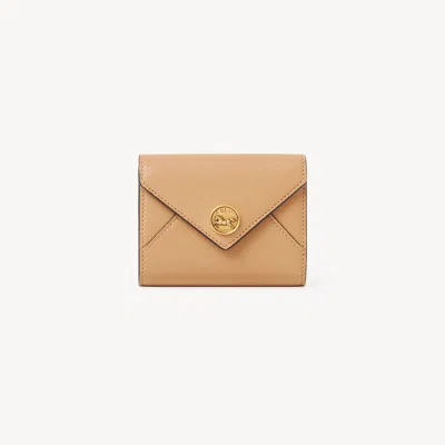 Chloé Small Envelope Tri-fold In Grained Leather In Brown