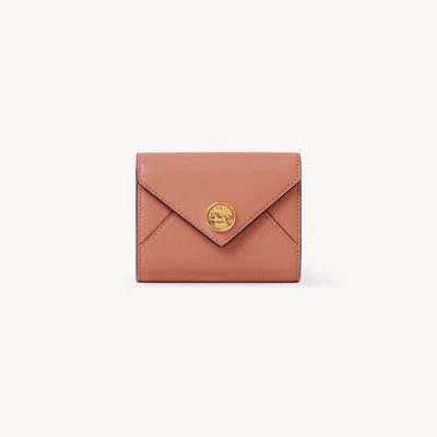 Chloé Small Envelope Tri-fold In Grained Leather In Red